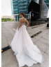 Thin Straps Ivory Lace Tulle Wedding Dress